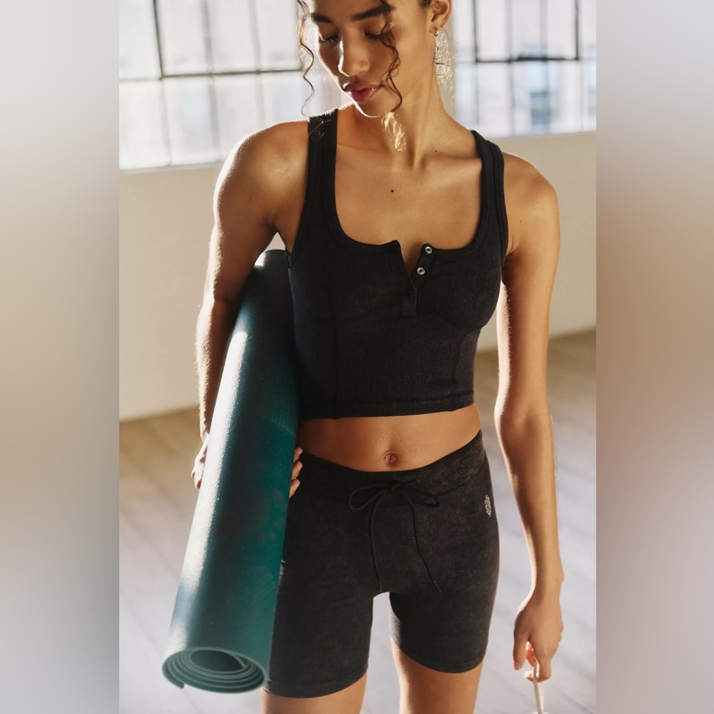 Free People Go To Henley Cami XS/S Washed black